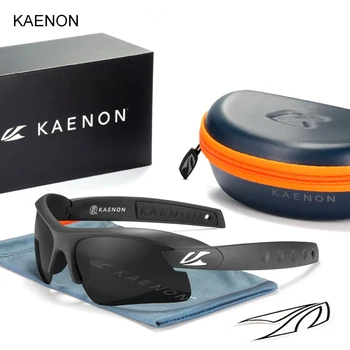 Pół-gładkie krawędzie sportowe okulary przeciwsłoneczne KAENON Polarized TR90 Thickness Lens Shades Men Brand Design Safety Gogle z oryginalnym pudełkiem