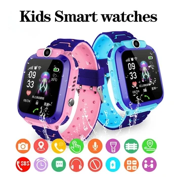 Q12 dzieci inteligentne zegarki SOS Phone Watch Wodoodporny IP67 Smartwatch For Kids With Camera Sim Card Kids Gift For IOS Android
