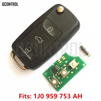QCONTROL Car Remote Key 434MHz DIY for SKODA Octavia/Superb/Yeti 1J0959753AH/5FA008399-10 HLO 1J0 959 753 AH