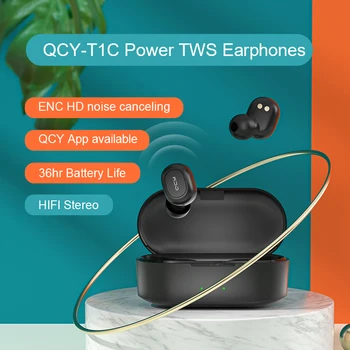 QCY T1C Power Wireless słuchawki Bluetooth biegowe sportowe słuchawki binaural mini-słuchawki douszne z funkcją redukcji szumów ENC