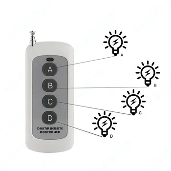 QIACHIP 433MHz 4 CH Button 1527 Code Remote Control Switch RF Relay Transmitter Wireless Key For Smart Home, Garage Door Opener
