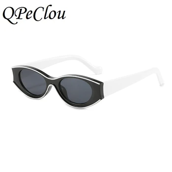 QPeClou 2020 Nowa Moda Śmieszne Małe Owalne Okulary Damskie Markowe Markowe Hip-Hop Okulary Damskie Wieczorowe Odcienie Oculos De Sol