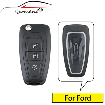 QWMEND Smart Car Key Fob Case For Ford Transit Tourneo Custom 2012-2019 wymiana obudowy pilota klucz 3 przyciski