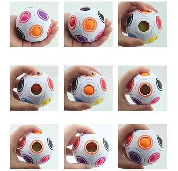 Rainbow Cube ball Creative Puzzle Soccer Mini Magic Cubes Toy Adult Decompression Anti Stress Children Learning TY0308