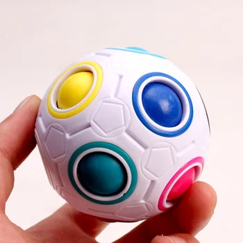 Rainbow Cube ball Creative Puzzle Soccer Mini Magic Cubes Toy Adult Decompression Anti Stress Children Learning TY0308