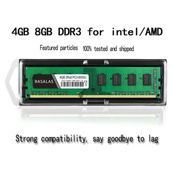 Rasalas Pamięć RAM DDR3 8GB 4G for Desktop AMD 8500MHz 10600MHz DIMM 240pin 1.5 V PC Memoria ram O N N AMD AMD