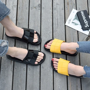 RASMEUP kobiety mężczyźni kapcie sandały 2019 letnia moda plażowe japonki kryty łazienka wygodna miękka wkładka buty Damskie na płaskiej podeszwie