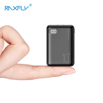 RAXFLY Mini Power Bank 10000mAh Dual USB Mi PowerBank Xiaomi Fast Charge Dual Usb Ports zewnętrzny akumulator przenośny каррегадор