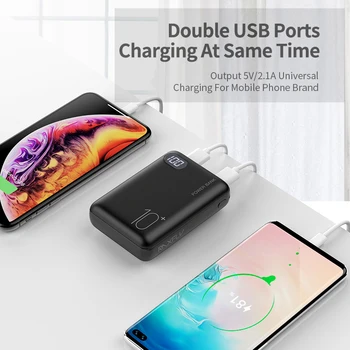 RAXFLY Mini Power Bank 10000mAh Dual USB Mi PowerBank Xiaomi Fast Charge Dual Usb Ports zewnętrzny akumulator przenośny каррегадор