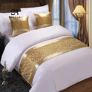 RAYUAN złote kwiatowy narzuty łóżko Biegacz rzut pościel jednoosobowy typu Queen King prześcieradło ręcznik strona Główna Hotel dekoracji