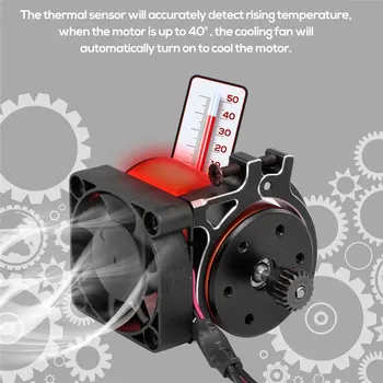 RC Car Motor Heatsink wentylator z czujnikiem ciepła CNC stopu aluminium zacisk chłodnica do 4268 4274 silników 1/8 1/10 buggy samochodów