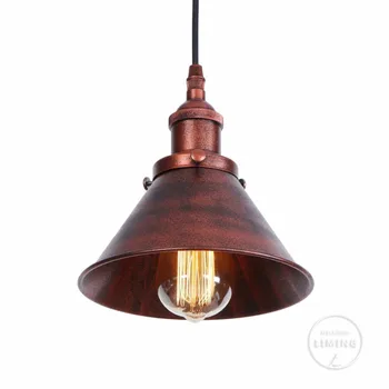 Rdza Loft Vintage Przemysłowe Wisząca Nordic Retro Żelaza Światła Edison Lampa Lampa Lampa Do Cafe-Bar Domowego Oświetlenia