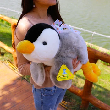Realistyczne zabawki różowy pingwin pluszowe zabawki uzależniony pingwin miękka lalka dziecięca zabawka rzucić poduszkę zabawka prezent na urodziny h0129