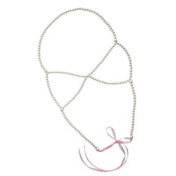 Regulowany sztuczne perły bikini Bralette wiązka naszyjnik zwrotnica obwodu ciała biustonosz Lady oświadczenie biżuteria dla kobiet Panie