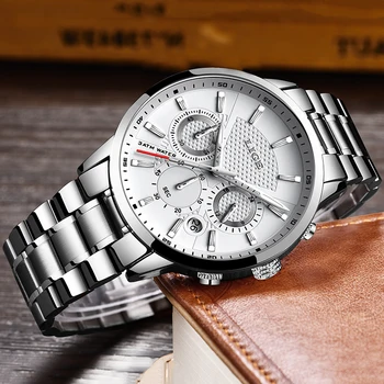 Relogio Masculino LIGE wielofunkcyjne męskie zegarki najlepsze marki luksusowych dorywczo zegarki kwarcowe zegarki Męskie sportowe zegarek wodoodporny zegarki srebrne