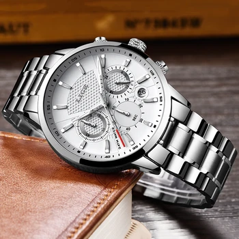 Relogio Masculino LIGE wielofunkcyjne męskie zegarki najlepsze marki luksusowych dorywczo zegarki kwarcowe zegarki Męskie sportowe zegarek wodoodporny zegarki srebrne