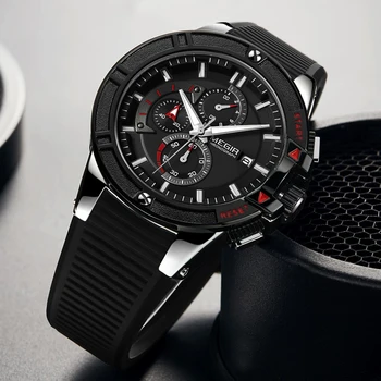 Relogio Masculino MEGIR Męskie zegarki sportowe wojskowy silikonowe chronograf kwarcowy męskie zegarki męskie casual data wodoodporny zegarek
