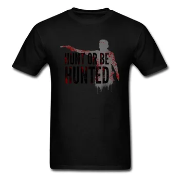 Retro punk męska koszulka Hunt Or Be Hunted The Walking Dead t-shirt O-neck tkanina bawełniana topy koszulki dla mężczyzn t-shirt lato