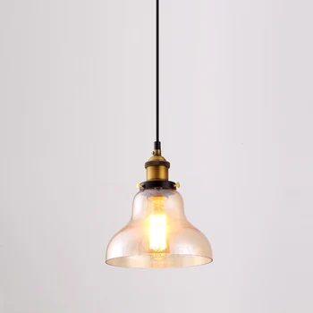 Retro vintage nasufitowe przezroczysty szklany klosz loft wiszące lampy E27 110V 220V do jadalni wystrój domu oświetlenia