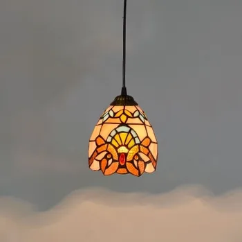 Retro wiszące lampy witrażowe, oświetlenie Śródziemnomorski wisiorek vintage lampy do salonu, kuchni wystrój wnętrza oprawy
