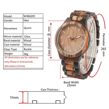 Retro zegar prosty zegar z czarnego drewna mężczyzna zegarka mężczyzna drewniany regulowany pasek analogowy zegarek Kwarcowy prezent zegarek reloj para hombre