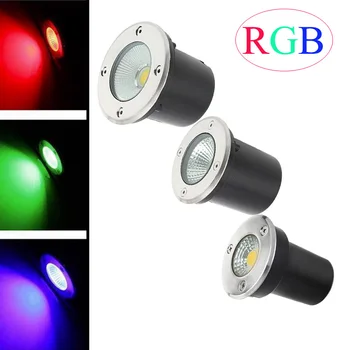 RGB LED COB Underground 3W 5W 10W Garden Lamp Outdoor Wodoodporny LED Step Lights LED DC12V Deck Spotlight AC110-220V