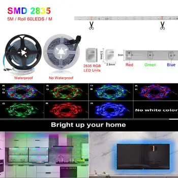 Rgb Led Strip 2835 Tiras de Luces Led 12V Diode Tape Wodoodporny Led Lights Bedroom Party Decoration Wifi Control RGB Tape Lamp
