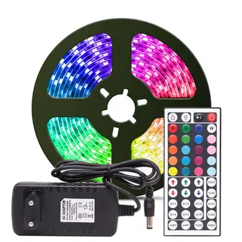 RGB LED Strip Światła RGB 5050 SMD 2835 elastyczna taśma fita led light strip RGB 5M 10M Taśma led 12V DC adapter zdalnego sterowania