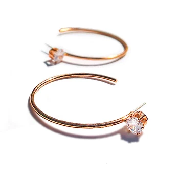 Rhinestone moda różowe złoto biżuteria pierścionek kolczyki okrągłe duże koło kobiece kolczyki obręcze z kamieniami 2020 creole kolczyki