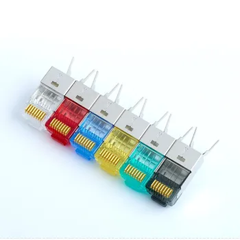 RJ45 kabel sieciowy krystaliczna głowica sześć siedem sieciowy pozłacane złącze czysta miedź tarcza adapter ust 1. 5 mm miedziana powłoka