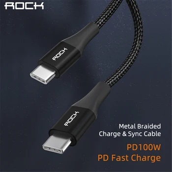 ROCK 100W 5A PD Type C ładowarka kabel do Samsung S20 Xiaomi mi 10 Pro, iPhone, Macbook, iPad USB C To USB Type C szybkie kabel