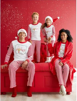 Rodzinna, Świąteczna piżama Family Matchig Clothes X-mas Pjs Family Look Sleepwear Mother Father Daughter Kids Nightwear Outfits