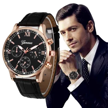 Rolexable zegarki męskie zegarek meski retro Skórzany pasek analogowy stop Kwarcowy zegarek reloj hombre zegarki męskie A8