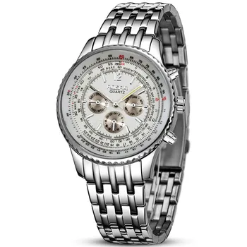 Rosra zegarek duża tarcza Męskie zegarek sportowy ze stali nierdzewnej zegarek Kwarcowy zegarek męski zegarek reloj hombre relogio masculino