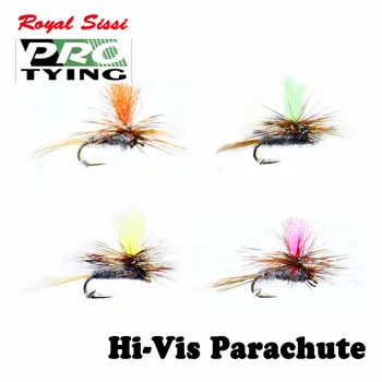 Royal Sissi 4 dodatkowe kolory, 6 szt./karton. 18# mini High vision parachute flies dry small flies surface feeders fly fishing lure fly