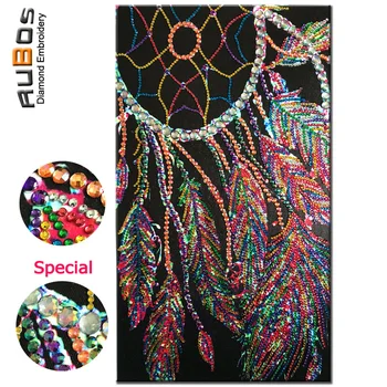 RUBOS DIY 5D Diamond Painting Dreamcatcher Feather Diamond Embroidery Big Crystal Mosaic Sale Wzór Rhinestone Gift Wall Decor