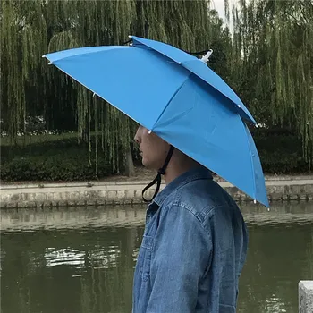 Rybackie czapki ogromny dwuwarstwowy otwarty parasol wędkarski kapelusz jazda na Rowerze, piesze wycieczki camping parasol Słoneczny deszczowy anty-UV wpr
