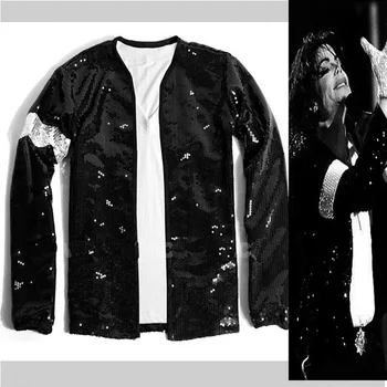 Rzadka moda cosplay MJ Michael Jackson BILLIE JEAN błyszcząca kurtka - premiera