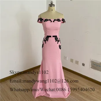 Różowe sukienki syrena suknia 2020 czarny aplikacja koronki długie Afrykańska druhna sukienka dla kobiet nowy tani vestido madrinha