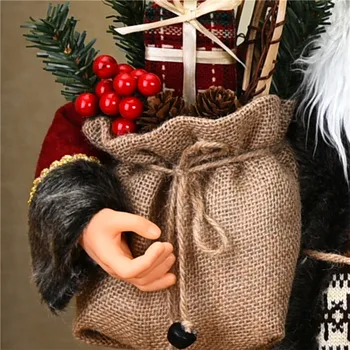 Różowo-czerwony szlafrok Mikołaj lalka ozdoby prezenty świąteczne, ozdoby świąteczne prezenty dla dzieci ozdoby partii lalka boże Narodzenie PL4