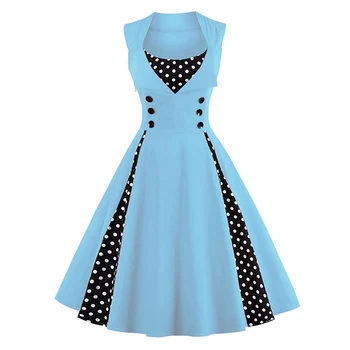 S-3XL szlafrok damski retro sukienka vintage 50-tych, 60-tych rockabilly dot huśtawka Pin Up letnie suknie wieczorowe elegancka tunika Vestidos casual
