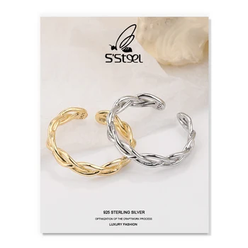 S ' Steel pierścionek zaręczynowy 925 srebro dla kobiet Nowy 2021 geometryczny spersonalizowane pierścienie regulacyjne Bijoux Argent 925 biżuteria