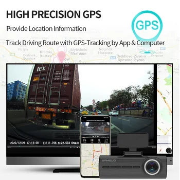 Sameuo U750 Pro Dash Cam cofania GPS Auto Rozdzielczej WIFI do kamery samochodowej rozdzielczość 1440p 2K rejestrator zwrotny Dvr 24H parkingowy monitor