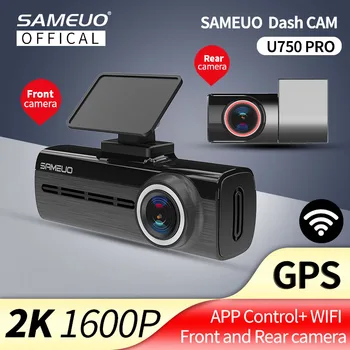 Sameuo U750 Pro Dash Cam cofania GPS Auto Rozdzielczej WIFI do kamery samochodowej rozdzielczość 1440p 2K rejestrator zwrotny Dvr 24H parkingowy monitor