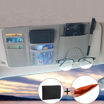 Samochodowy osłona przeciwsłoneczna organizator schowkiem Uchwyt telefonu punktowy kieszeń CD DVD okulary klip układanie sprzątanie torba na akcesoria samochodowe