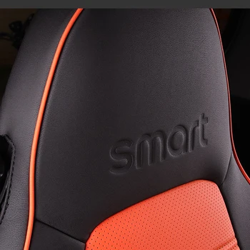 Samochodowy skórzany pokrowiec na siedzenia oddychająca pełna owinąć poduszka wnętrze akcesoria do Smart 451 fortwo Four seasons car decoration styling