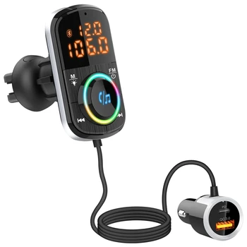 Samochodowy transmiter FM Bluetooth 5.0 odtwarzacz MP3 Auto Radio Adapter PD3.0 USB Car Charger Zestaw głośnomówiący Car Kit