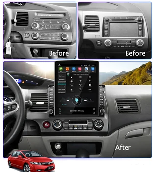 Samochód 9,7 cali Tesla styl android gps navi radio Honda Civic 2006-2011 LHD RHD Multimediów Wideo stereo odtwarzacz pionowy ekran
