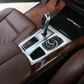 Samochód chrom ABS środkowa konsola sterowania panel zmiany biegów pokrywka wykończenie do BMW X5 X6 E70 E71 2008-2013 LHD akcesoria