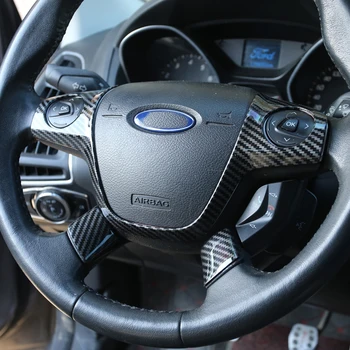 Samochód kierownica wykończenie pokrywa naklejka ozdoby etui do Ford Focus 3 MK3 2012 2013 ford KUGA Escape 2013 akcesoria